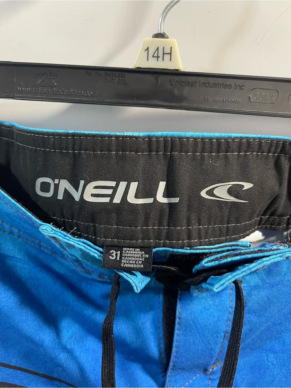 O'Neill Blue, Black & Gray Gradient Panel Swim Boardshorts